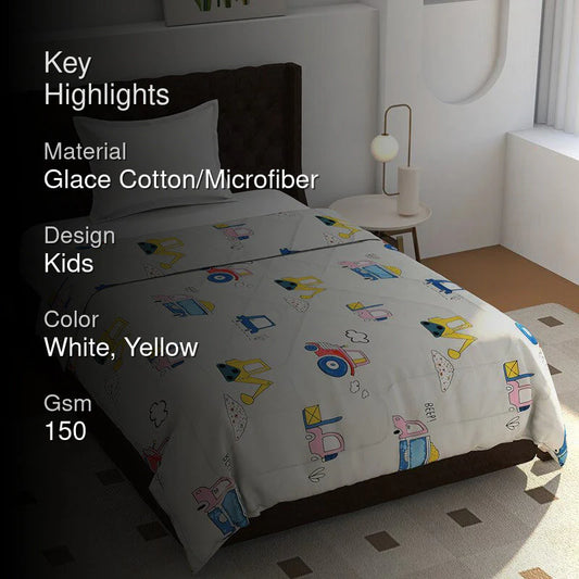 Trucker's Tuck-In Kids Comforter - 150 GSM Glace Cotton/Microfiber
