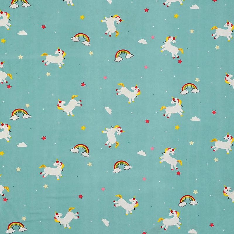 Sky Bow Kids Bedsheet - Aqua Glace Cotton/Microfiber