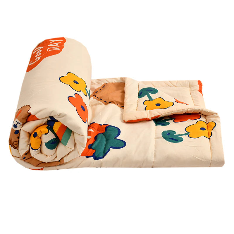Good Day Teddy Kids Comforter - 150 GSM Glace Cotton/Microfiber