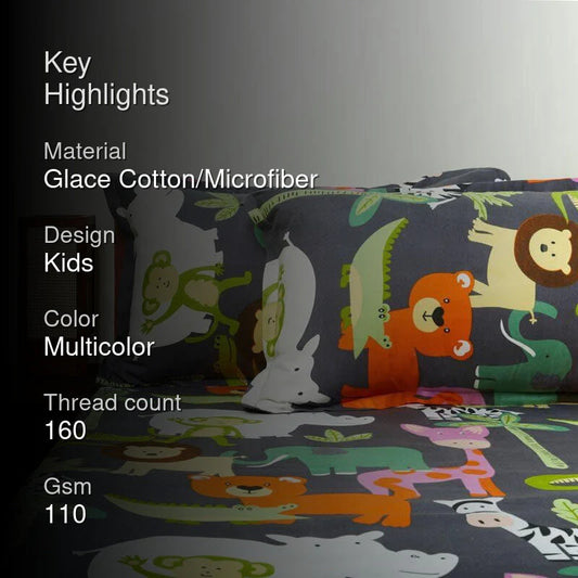 Animal Frenzy Bedsheet Glace Cotton/Microfiber