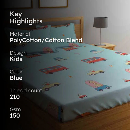 Bus Route Kids Comforter - 150 GSM Glace Cotton/Microfiber