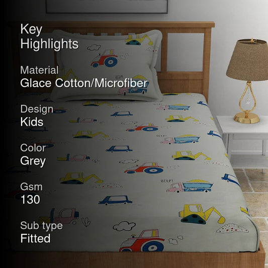 Truck Race Kids Bedsheet Glace Cotton/Microfiber
