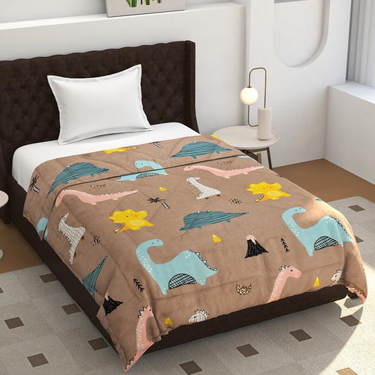 Tiny Dino Kids Comforter - 150 GSM Glace Cotton/Microfiber