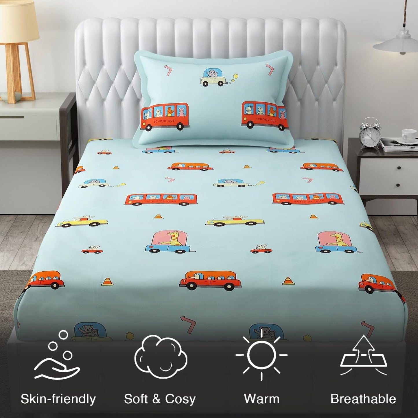 Animals Commute Too Bedsheet PolyCotton/Cotton Blend