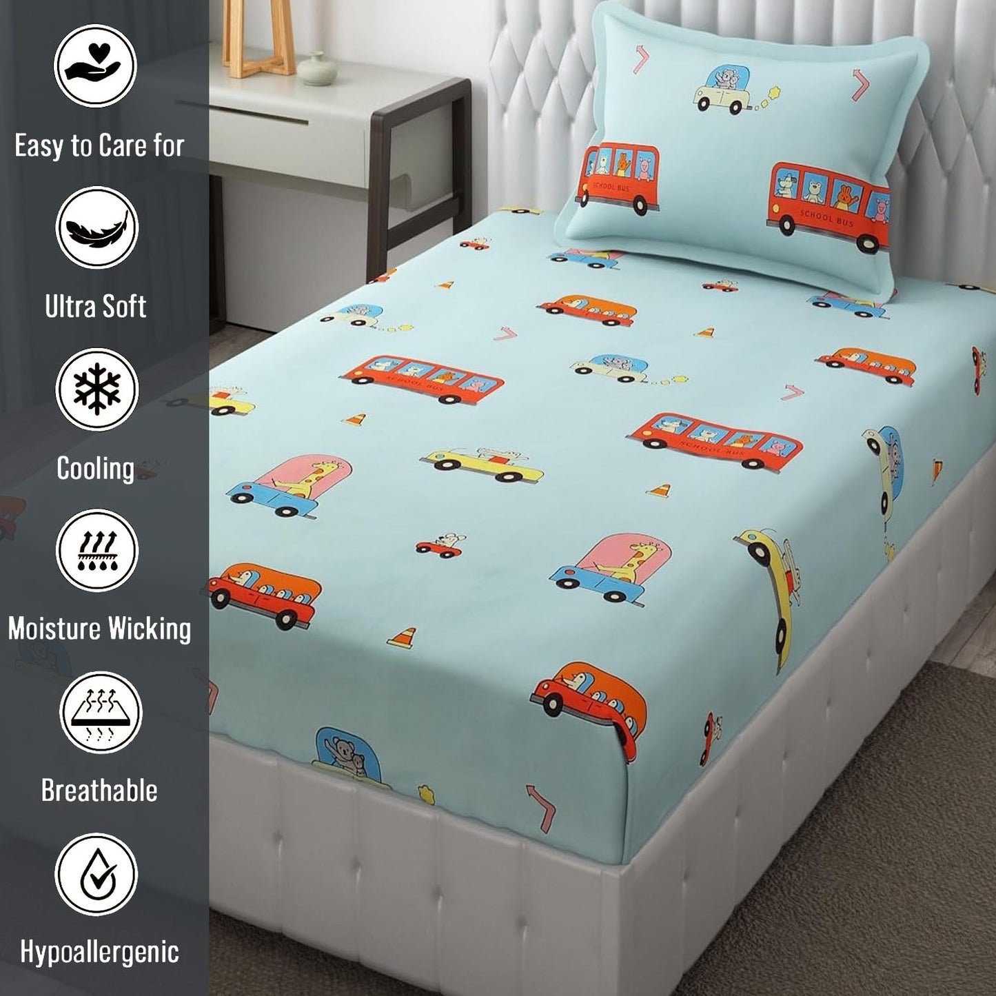 Animals Commute Too Bedsheet PolyCotton/Cotton Blend