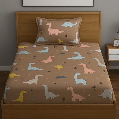 Tiny Dino Kids Bedsheet PolyCotton/Cotton Blend