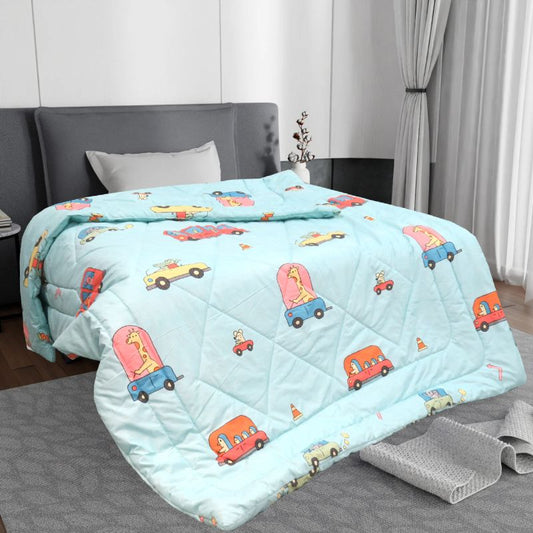 Bus Route Kids Comforter - 150 GSM Glace Cotton/Microfiber
