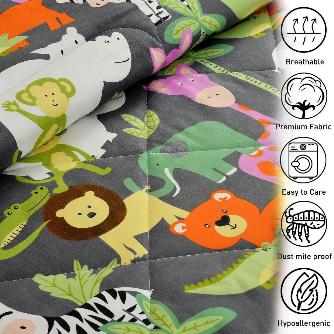 Wild Whimsy Kids Comforter - 150 GSM Glace Cotton/Microfiber