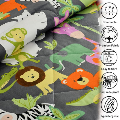 Wild Whimsy Kids Comforter - 150 GSM Glace Cotton/Microfiber