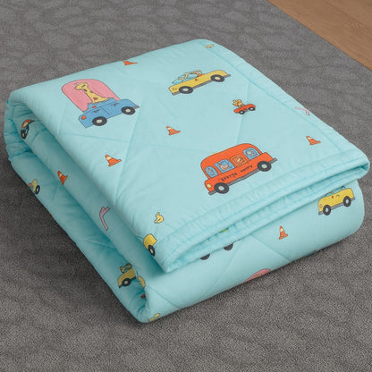 Bus Route Kids Comforter - 150 GSM Glace Cotton/Microfiber