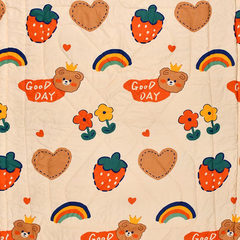 Good Day Teddy Kids Comforter - 150 GSM Glace Cotton/Microfiber