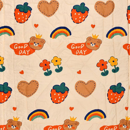 Good Day Teddy Kids Comforter - 150 GSM Glace Cotton/Microfiber